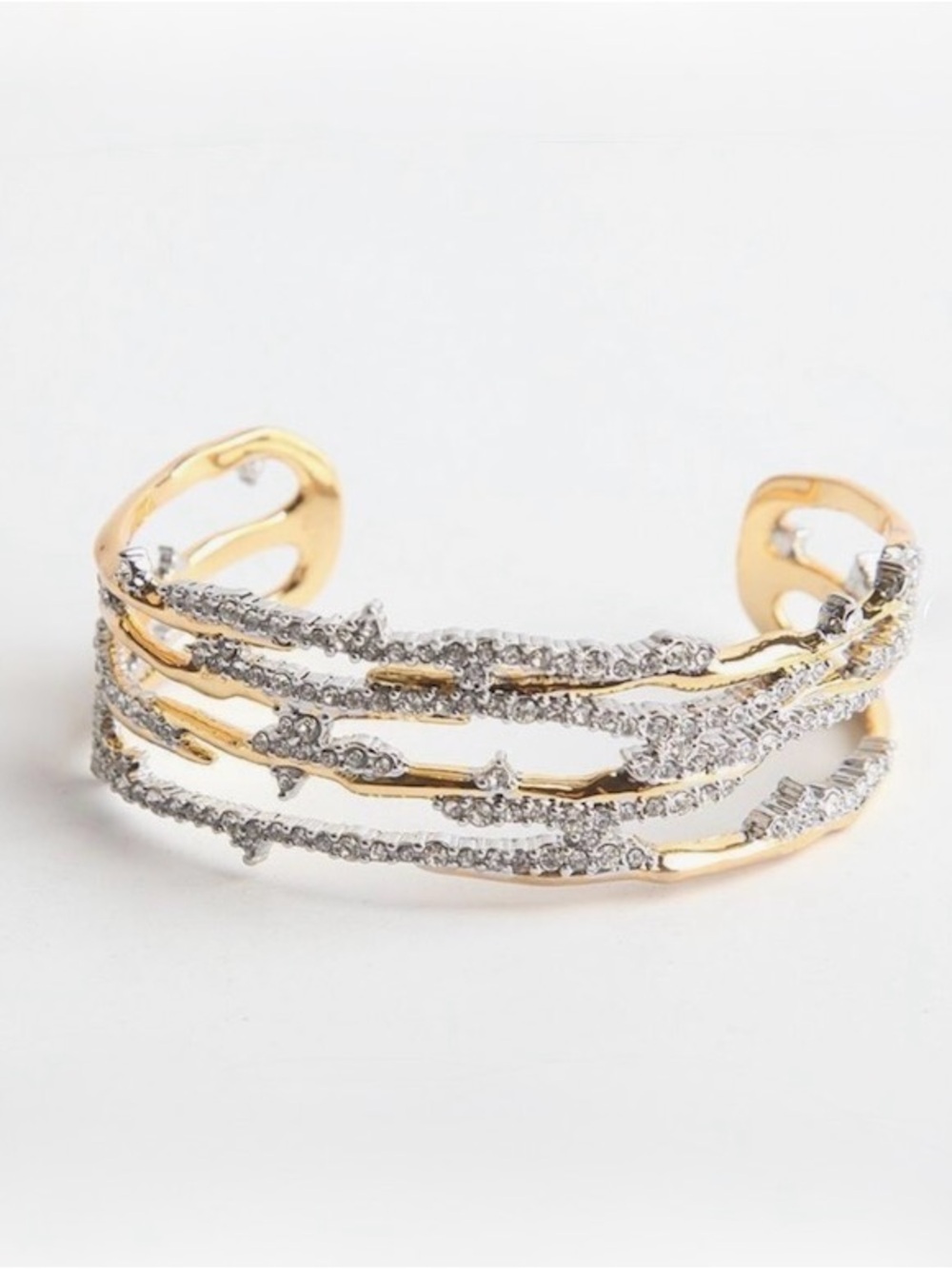 NEW Alexis Bittar Pave Crystal Encrusted Thorn Cuff Bracelet AU21